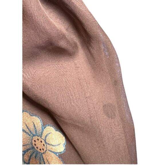 Citron Santa Monica Silk Lined Floral Blouse Women’s L Rare Vintage - Picture 5 of 6